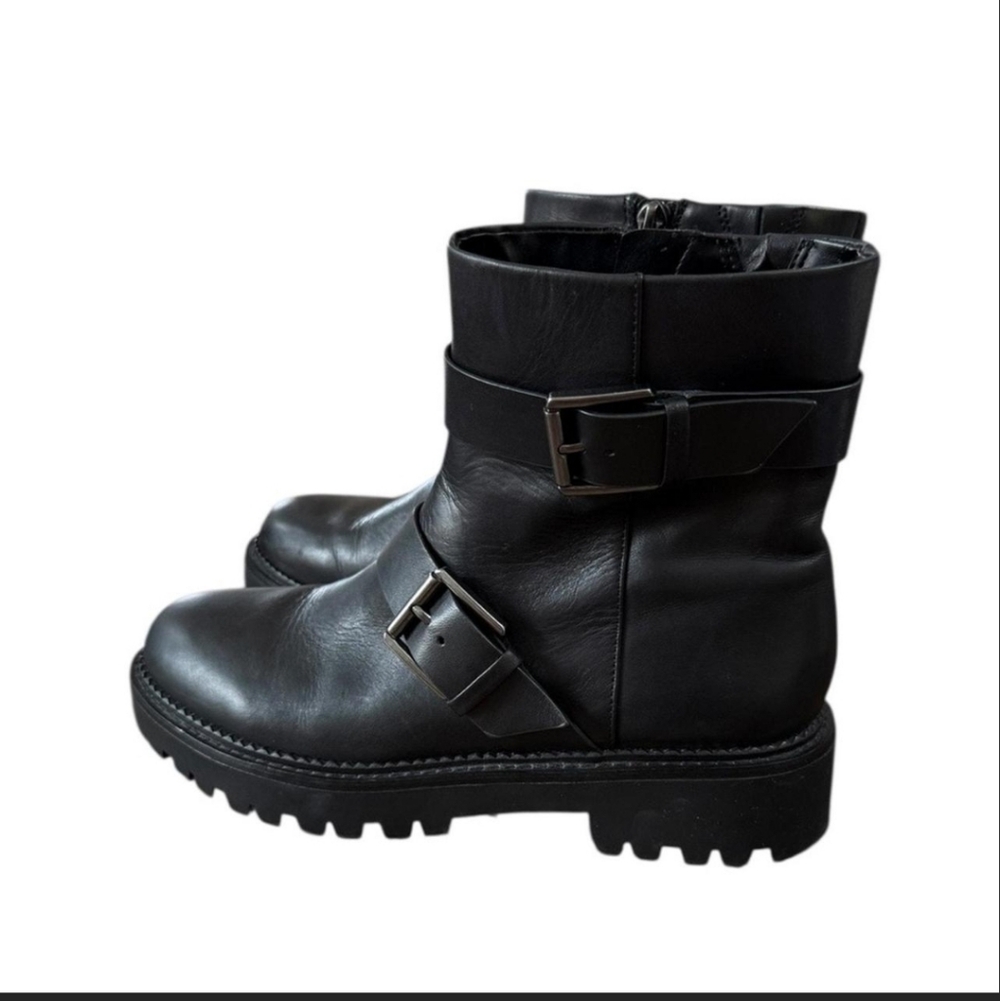 Black Leather Motorcycle Boots